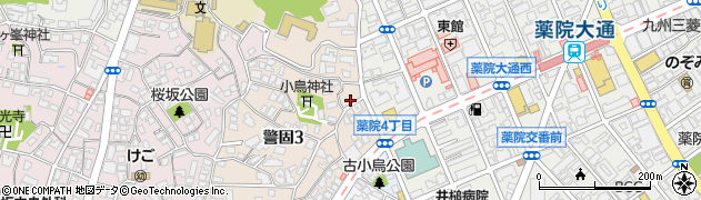 福岡県福岡市中央区警固3丁目12周辺の地図