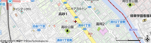 福岡清川郵便局周辺の地図