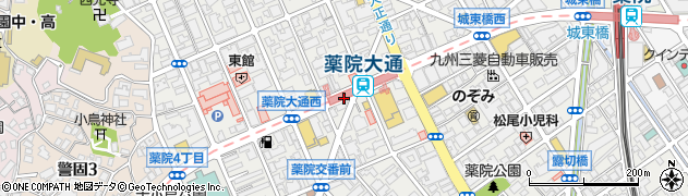 薬院大通駅周辺の地図