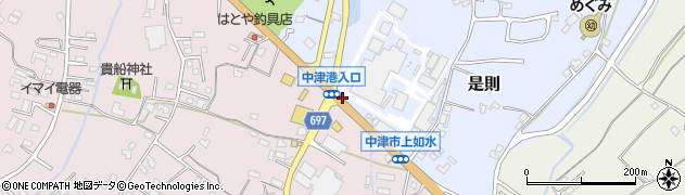 中津港入口周辺の地図