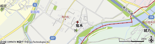 福岡県豊前市鬼木周辺の地図