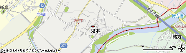 福岡県豊前市鬼木周辺の地図
