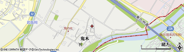 福岡県豊前市鬼木445周辺の地図