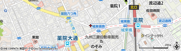 福岡県福岡市中央区薬院1丁目8周辺の地図