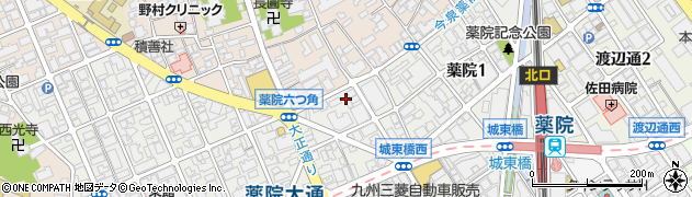 福岡県福岡市中央区薬院1丁目12-25周辺の地図
