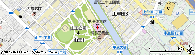 福岡市立博多体育館周辺の地図