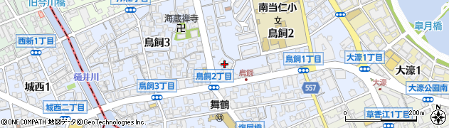 福岡県福岡市中央区鳥飼周辺の地図