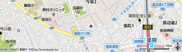 福岡県福岡市中央区今泉2丁目3-41周辺の地図