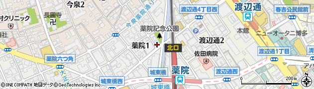 福岡県福岡市中央区薬院1丁目2-2周辺の地図