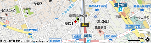福岡県福岡市中央区薬院1丁目2-5周辺の地図
