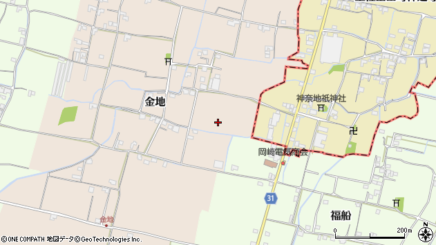 〒783-0035 高知県南国市金地の地図