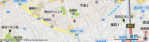 福岡県福岡市中央区今泉2丁目3-25周辺の地図