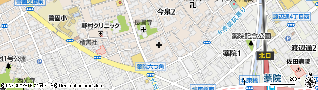 福岡県福岡市中央区今泉2丁目3-30周辺の地図