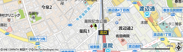 福岡県福岡市中央区薬院1丁目2-9周辺の地図