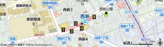 福岡県福岡市早良区周辺の地図
