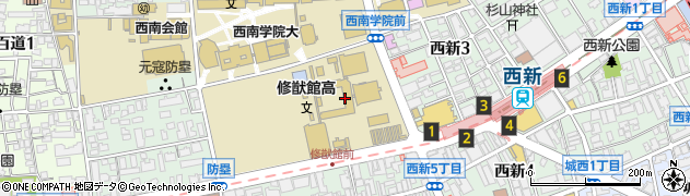 福岡県立修猷館高等学校周辺の地図