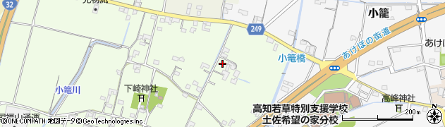 高知県南国市岡豊町小篭周辺の地図