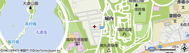 福岡県福岡市中央区城内周辺の地図