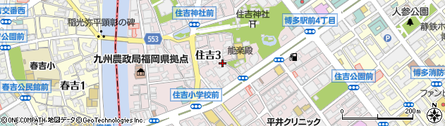 福岡県福岡市博多区住吉周辺の地図