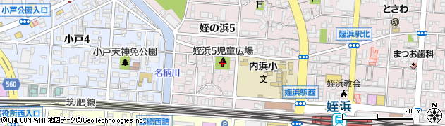 姪浜５児童広場周辺の地図