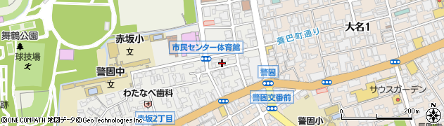 福岡県福岡市中央区赤坂1丁目3周辺の地図