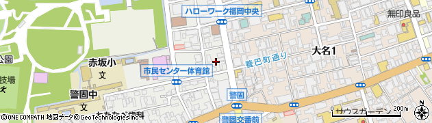 福岡県福岡市中央区赤坂1丁目5周辺の地図