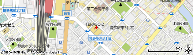 福岡県福岡市博多区博多駅東2丁目周辺の地図