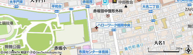 福岡県福岡市中央区赤坂1丁目8周辺の地図