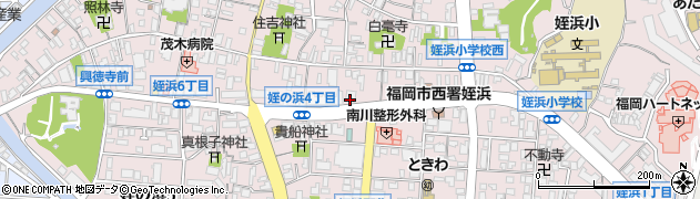 福岡信用金庫姪浜支店周辺の地図