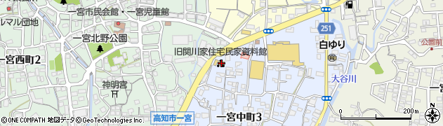 高知市役所　総務部関係文化施設・旧関川家住宅民家資料館周辺の地図