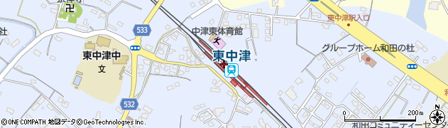 東中津駅周辺の地図
