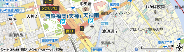 寝太郎　福岡天神店周辺の地図