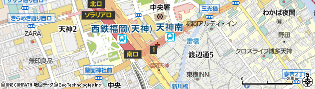 天神南駅周辺の地図