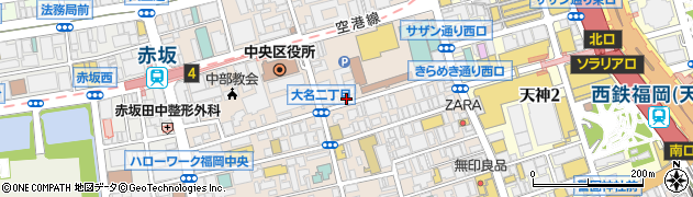 七輪焼肉 HACHIHACHI はちはち 大名店周辺の地図