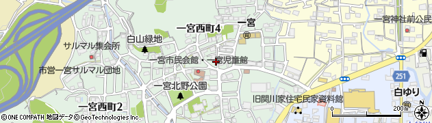 万願寺1号緑地周辺の地図