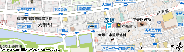ＨｏｎｄａＣａｒｓ福岡赤坂店周辺の地図