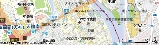 ベストウェスタンプラスホテルフィーノ福岡天神周辺の地図