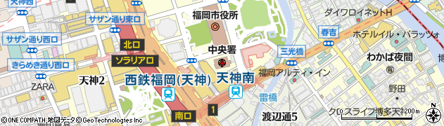 福岡県警察本部　中央警察署周辺の地図