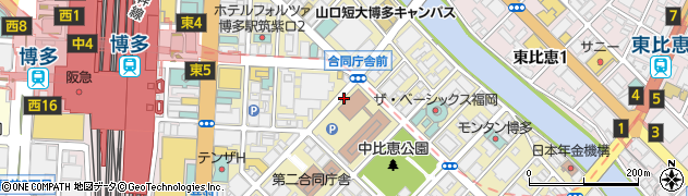 福岡県福岡市博多区博多駅東周辺の地図