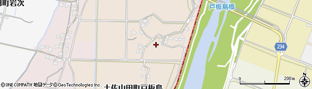 高知県香美市土佐山田町戸板島周辺の地図