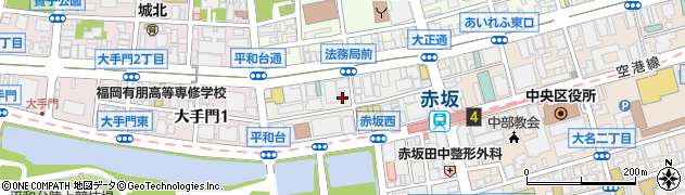 福岡県福岡市中央区赤坂1丁目15-2周辺の地図