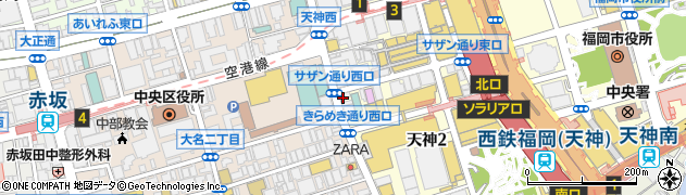 西日本シティ銀行天神サザン通り ＡＴＭ周辺の地図
