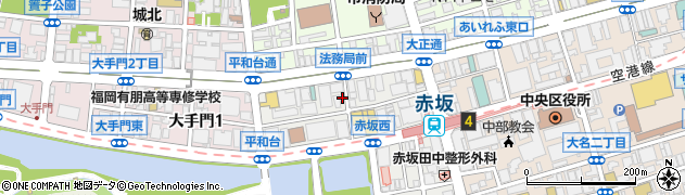 福岡県福岡市中央区赤坂1丁目15-39周辺の地図