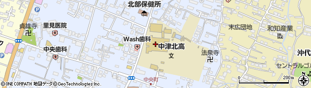 中津北高校周辺の地図