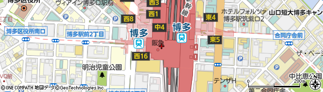 ＪＲ博多シティ周辺の地図