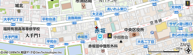 福岡県福岡市中央区赤坂1丁目14-37周辺の地図