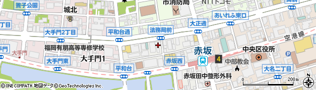 福岡県福岡市中央区赤坂1丁目15-36周辺の地図