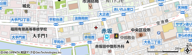 福岡県福岡市中央区赤坂1丁目14-6周辺の地図