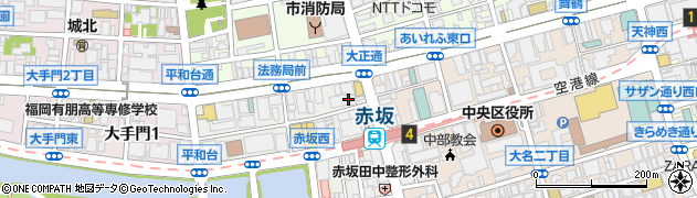 福岡銀行赤坂門支店周辺の地図