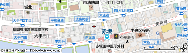 福岡県福岡市中央区赤坂1丁目14周辺の地図